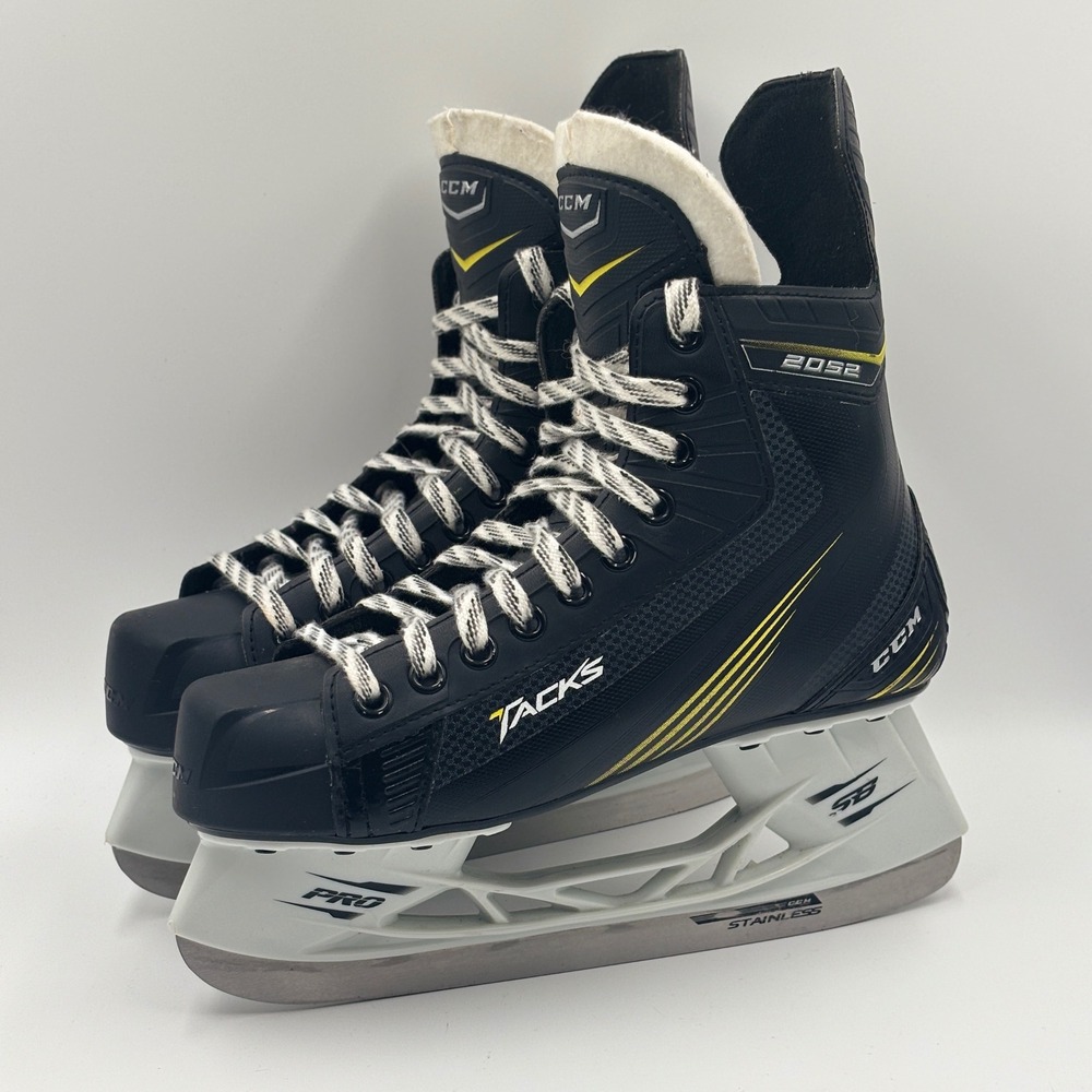 CCM Tacks 2052 Ice Hockey Skates Black Yellow Mens Size 6 D US 7.5 Shoe